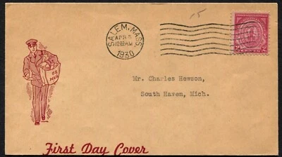 1930 PRISTINE FE Klinge Postman Cachet Massachusetts Bay Colony FDC - Image 1 of 2