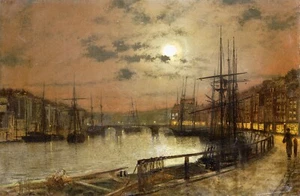 John Atkinson Grimshaw : "Whitby" (1800s) — Giclee Fine Art Print - Picture 1 of 7
