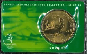 2000 Australian Mint Bronze $5 Coin Rowing - Sydney Olympics Commemorative issue - Foto 1 di 2