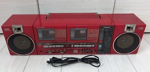 SHARP QT-88 MK2 Table Component System Double Radio Cassette Retro Red F/S Japan - Picture 1 of 10