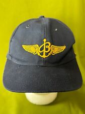 VINTAGE NEW NAVY/GOLD BREITLING WATCH EMBROIDERED SNAPBACK CAP WINGS ANCHOR LOGO
