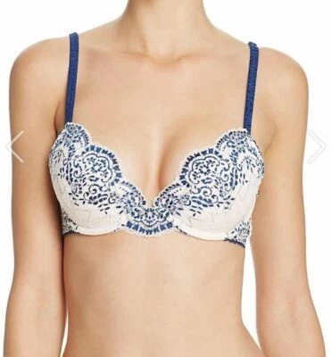 PLEASURE STATE White Label Anais Genevieve Push-Up Plunge Padded Bra 34DD/12DD Foto 1 de 4