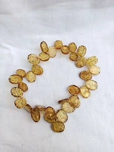 Amber Hydro Oval Beads 16" Loose String Highly Polished Finish Healing 225 Carat - Picture 1 of 8