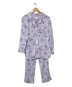 NWT Womens Sleepwear L Purple Floral Lounge Wear 2 Piece Set by Moments Intimate - Picture 1 of 21