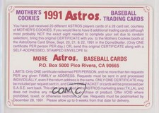 1991 Mother's Cookies Houston Astros Header Card