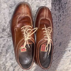 COLE HAAN Brown Leather Split Toe Casual Oxford Sturdy Men's US 8.5 D EXCELLENT - Picture 1 of 13