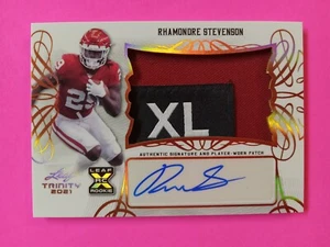 Rhamondre Stevenson 2021 Leaf Trinity Laundry Tag 3 Color RPA - Picture 1 of 4