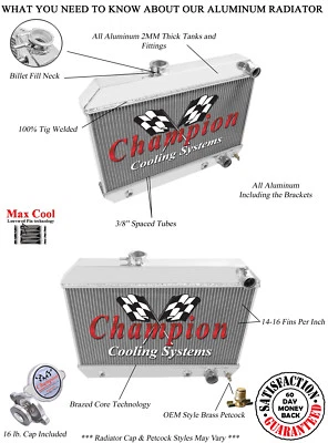 3 Row Eagle Champion Radiator for 1962 1963 Buick Skylark #CC1649 - Image 1 of 4