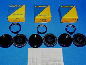 3  alte  Voigtländer  Focar - Linsen in OVP ,  sehr  schön  !!! - Bild 1 von 2