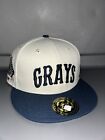 HOMESTEAD GRAYS  MENS RINGS & CRWNS NEGRO LEAGUE FITTED BASEBALL HAT 7 1/4