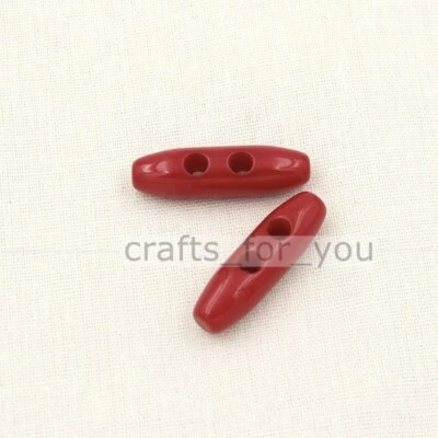 10X COLORED RESIN TOGGLE BUTTONS 38MM 41MM FOR DUFFLE COAT SEWING KNITTING CRAFT - Image 1 of 4