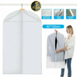 5Pack Garment Dust Cover Bag Suit Storage Zipper Dress Clothes Coat Protector US - Picture 1 of 12