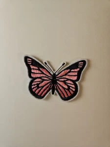 Beautiful Pink Butterfly Embroidered patch For Clothing Repair & Accessories - Picture 1 of 3
