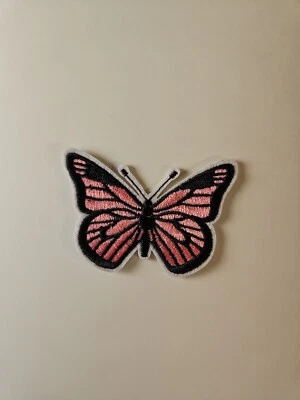 Beautiful Pink Butterfly Embroidered patch For Clothing Repair & Accessories - Image 1 of 3