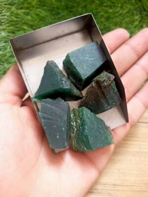 Natural Raw Green Jade Crystal 5 Pieces Making Jewelry Healing Crystal Gemstone - Image 1 of 4