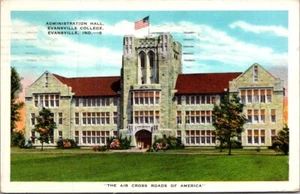 Postal de EVANSVILLE COLLEGE Administration Hall EVANSVILLE, Indiana IN c1936 - Imagen 1 de 2