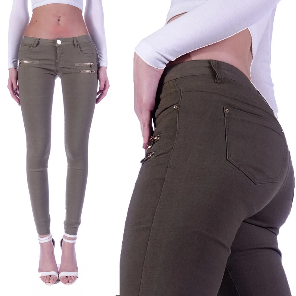 Damen Jeggings Jeans Leggings Hüftjeans Stoffhose Röhrenjeans MEGA STRETCH B55 - Bild 1 von 1