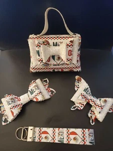 Handmade faux leather little girls purse, bows, and keychain Mexico - Picture 1 of 8