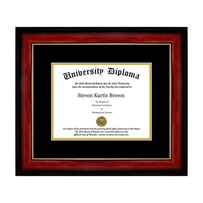 Nuevo marco de diploma individual con doble estera en asst. molduras colores escolares UV Foto 1 de 4