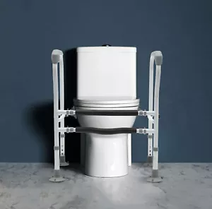 Adjustable Toilet Safety Rails for Elderly & Disabled - 330lbs Support - Picture 1 of 15