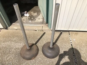 2 Vintage York Barbell Squat Stand Base And Poles  Vintage From 1970s Rare - Picture 1 of 6