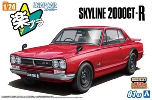 Aoshima 1/24 Snap Model Kit Nissan KPGC10 Skyline HT 2000GT-R Red Prepainted - Picture 1 of 3