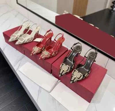 New 8cm & 4.5cm stiletto grace women sandal comfort shoes point toe 2025 35-42 - Image 1 of 4