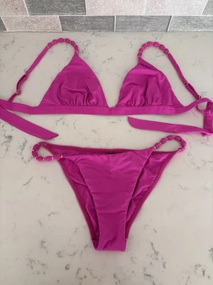 Conjunto de bikini para mujer Vix Paula Hermanny Fusha rosa parte inferior talla M parte superior talla L nuevo Foto 1 de 3