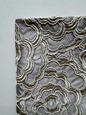 Texture Blizen Pewter Designer  Fabric Remnant 26"x17" - Image 1 of 3