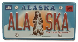 Alaska Metal License Plate Magnet 2.5" X 5" - Picture 1 of 4