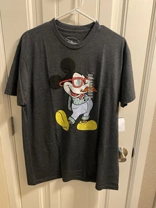 NWT Mickey Mouse L Shirt Adult Gray T-shirt Clown Mickey Large Lg Adult Tall - Picture 1 of 5