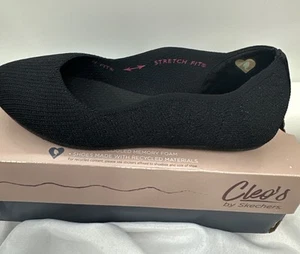 Skechers Cleo 2.0 Sz 6 M Sparkle Knit Skimmers Shimmering Black Multi - Picture 1 of 5