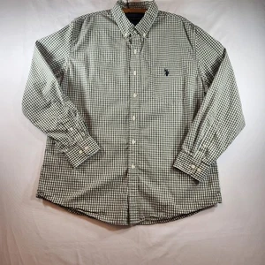 US Polo Assn Herren Hemd Langarm Button Down Größe XL grün-weiß kariert - Bild 1 von 22