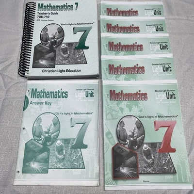 Christian Light ED. Mathematics 7 Teacher's Guide,Workbooks & Answer Key 706-710 - Image 1 of 4