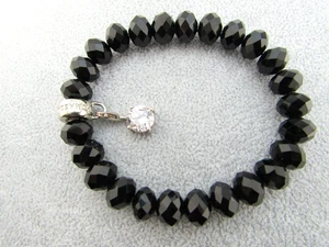 Thomas Sabo Charm Onyx Armband faccettiert mit Anhänger 925 Silber - Bild 1 von 4