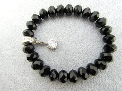 Thomas Sabo Charm Onyx Armband faccettiert mit Anhänger 925 Silber - Bild 1 von 4