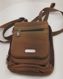 Baggallini Bon Voyage Bolso Bandolera Cartera Marrón Claro Nylon Organizador de Viaje - Imagen 1 de 15