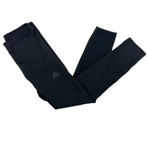 Adidas black Leggings youth boys LARGE 14 / 16 trainer workout active wear - Picture 1 of 4
