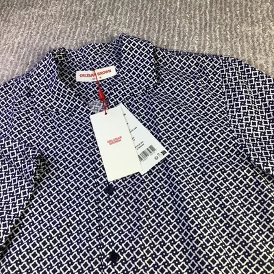 Orlebar Brown Hibbert Roda Shirt Mens Geometric Print Short Sleeve Size M NWT - Image 1 of 4