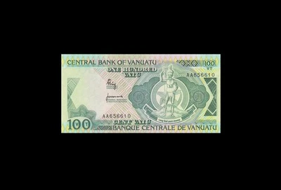 1982 VANUATU - NEW HEBRIDES 100 VATU FRENCH ~Sig. 1~ "AA" (( GEM UNC )) - Image 1 of 2