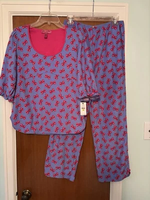 Betsey Johnson NWT supersoft microfleece pjs sz M $69 - Image 1 of 3