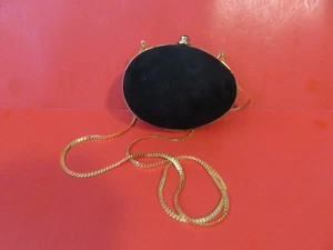 Inge Christopher schwarze Hartschalen Abend Clutch, Handtasche, Handtasche mit Goldkette - Bild 1 von 7