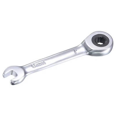 6mm Stubby Ratcheting Combination Wrench Metric 72 Teeth Box Ended Tools CR-V - Imagen 1 de 4