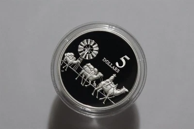 🧭 🇦🇺 AUSTRALIA 5 DOLLARS 1997 SILVER PROOF 1.06oz. MELT VALUE $54.57 B88BBB29 - Image 1 of 2