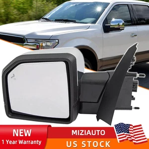 Power Mirror Left Chrome For 2015-2020 Ford F-150 F150 Blind Spot Memory 18Pin - Picture 1 of 14