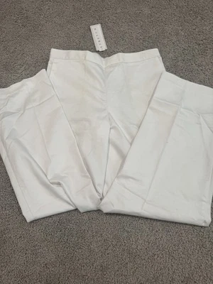 Pantalones/pantalones Alfred Dunner blancos con bolsillos delanteros planos talla 10 nuevos con etiquetas Foto 1 de 4