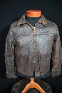 Vintage Men's 1950's W.B. Place Brown Deerskin Leather Jacket Size Small - Picture 1 of 5