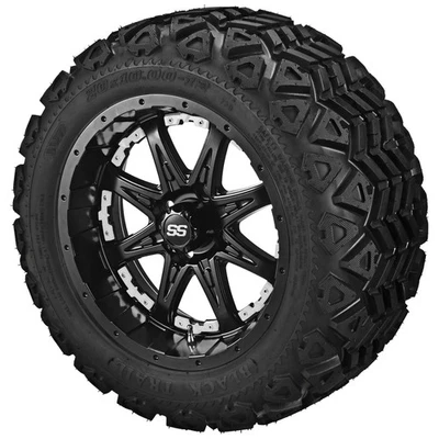 (4) Neumático Trail 20x10-12 negro en rueda Revenge 12x7 negro mate con insertos blancos Foto 1 de 4