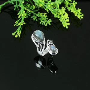 Labradorite Gemstone 925 Sterling Silver Gift Jewelry Ring Size 6 X-Mas Gift R60 - Picture 1 of 5