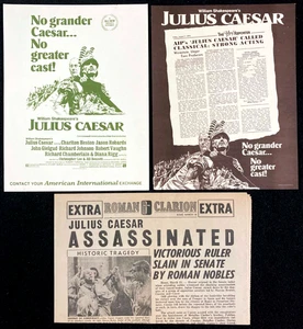 JULIUS CAESAR Original Movie Herald Flyer Lot 1970 Charlton Heston Diana Rigg - Picture 1 of 2
